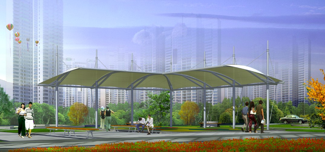 地下車庫出入口膜結(jié)構(gòu)